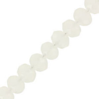 Faceted glass rondelle beads 8x6mm White pearl shine coating